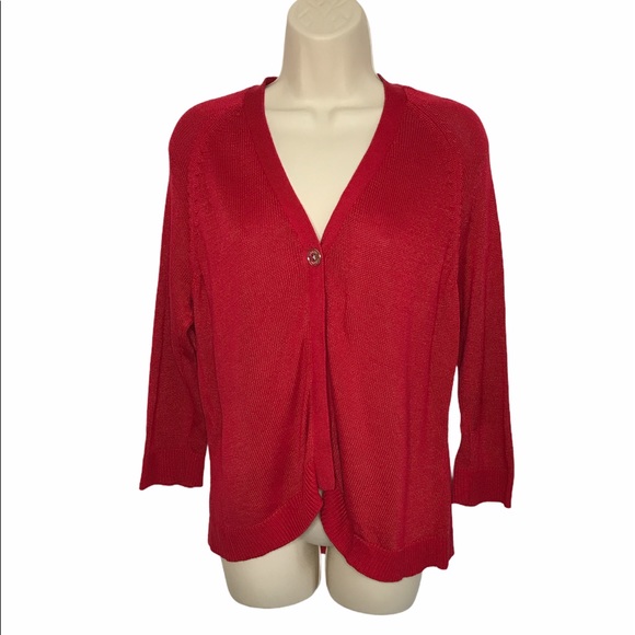 Chaps Sweaters - Chaps Ralph Lauren Large Red Cardigan Sweater